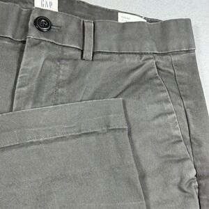 Gap Mens Slim Fit Chino Pants Charcoal Gray Stretch Trousers 28x30